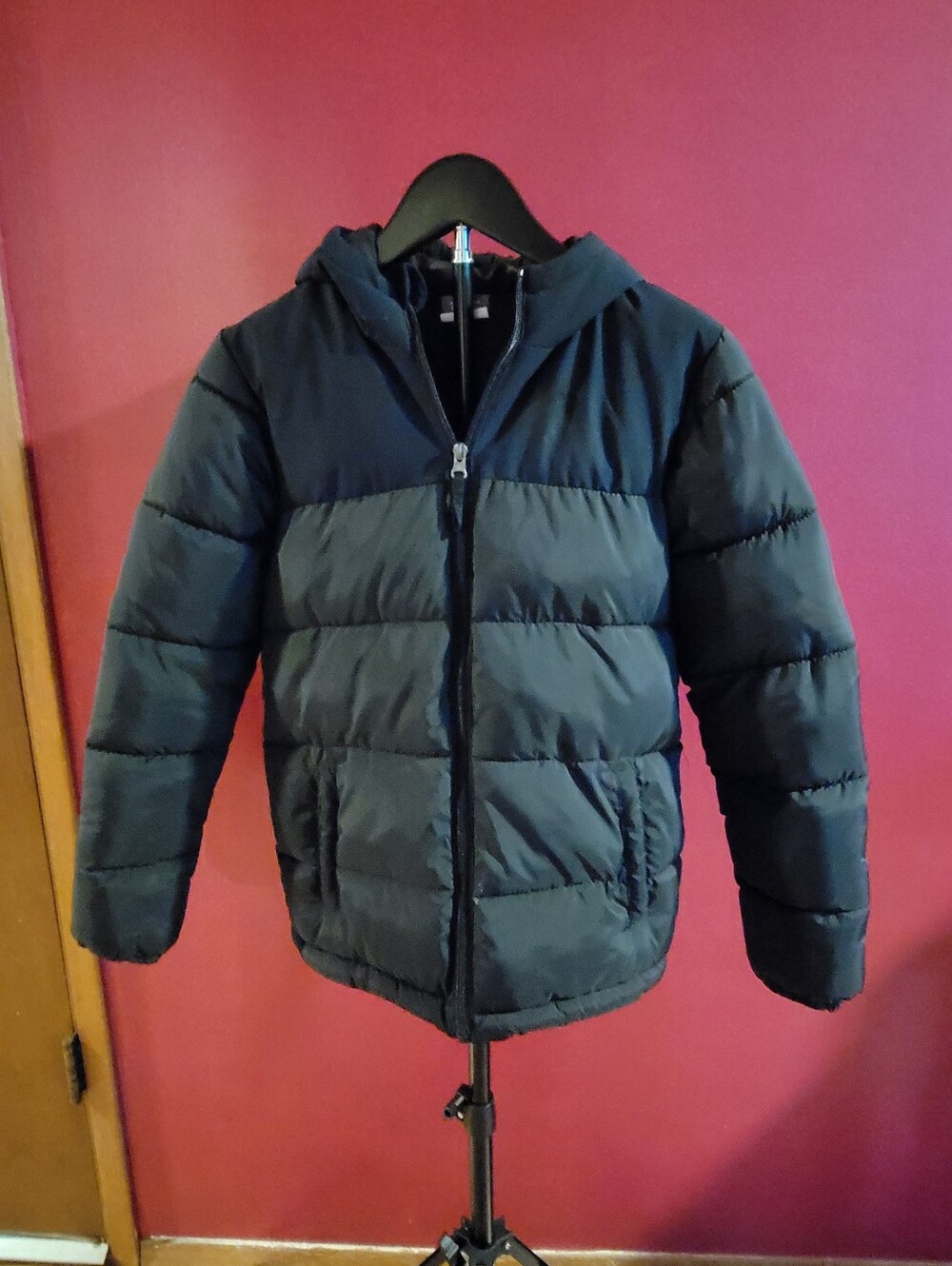 New Balance-Kids Black Puffer Jacket with Hood